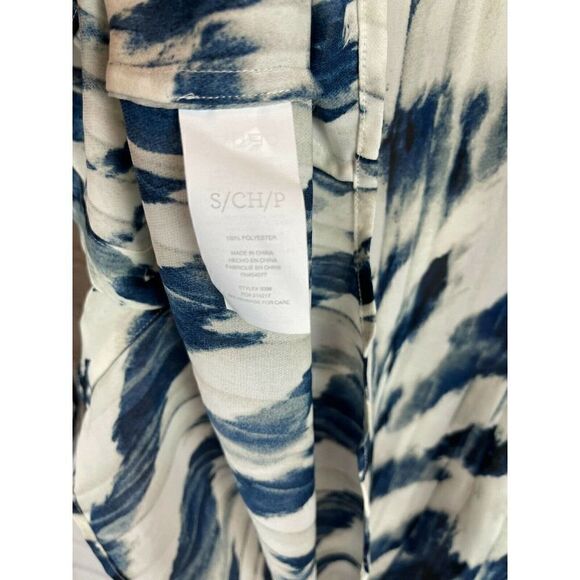 CABI striped white cream blue button down shirt top blouse collared size SM S - Picture 7 of 8